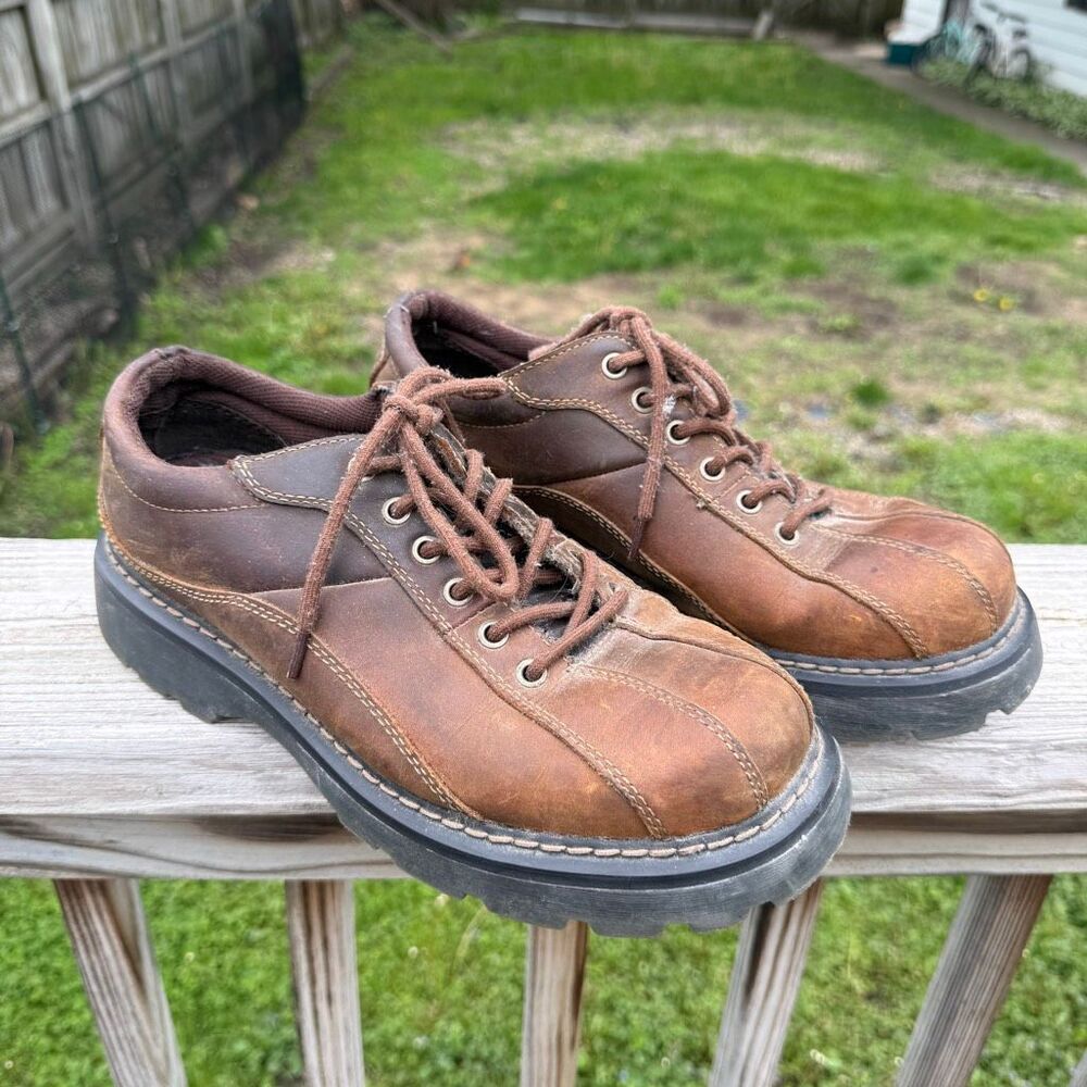 Y2K Urban Up Brown Leather Platform Lug Sole Men’s Chunky Shoes